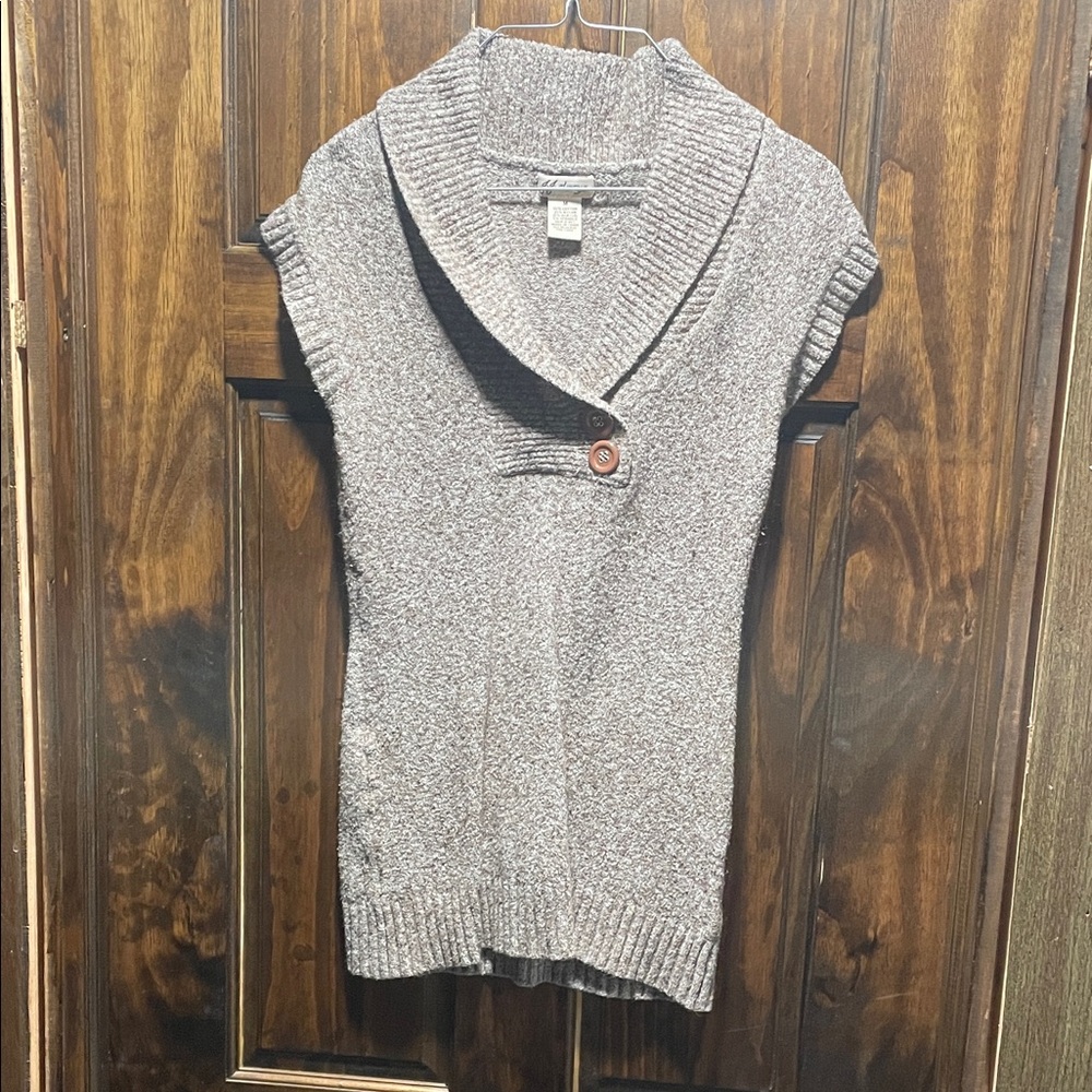 JJ always Women's Brown Shawl Collar Sweater Vest
